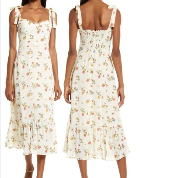 NEW Reformation Nikita Floral Dress in Ivory/Floral size #841